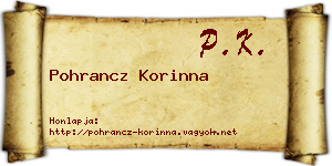 Pohrancz Korinna névjegykártya